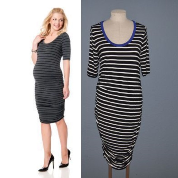 ruched bodycon maternity dress